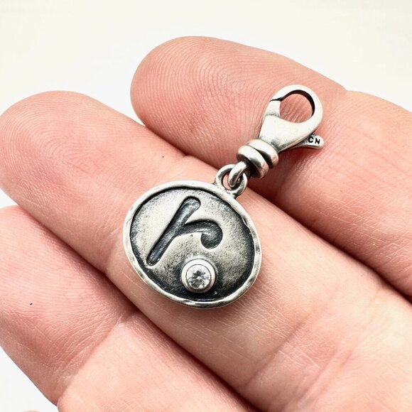 Silpada Womens Charm Sterling Silver Crystal Initial "R" 4Bracelet Necklace Gift - Picture 2 of 3